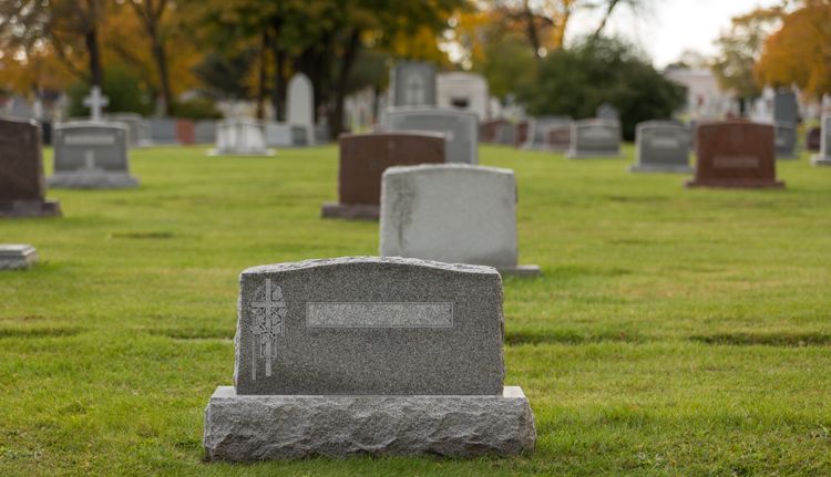 Tombstones in a graveyard.