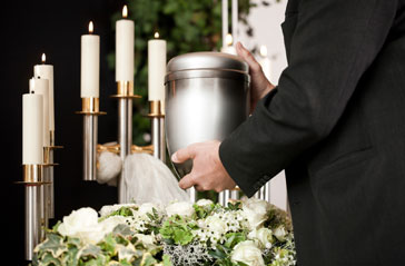 A cremation urn.